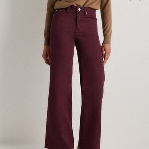 Quince Wide-Leg Jeans in Burgundy Plum